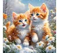Puzzle de Chats Fleuris d'hiver pour Adultes,1000 pièces,65x65 cm Puzzle de Bricolage Artistique pour Décoration de la Maison, Jeu éducatif Challenge Toy Puzzles pour Adultes