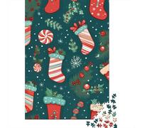 Puzzle de chaussettes de Noël de 1000 pièces, puzzle rectangulaire créatif pour adultes, puzzle en papier, jouet éducatif drôle de 1000 pièces (38 x 26 cm)