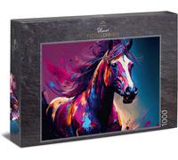 - Puzzle De Cheval « Color Wind » 1000 Pièces - Le Cheval Puissant Avec Crinière Flottante Dans Le Vent - Motif Coloré De La Collection Puzzle Chevaux
