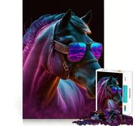 Puzzle de Chevaux Neon Nights pour Adolescents, 1000 pièces, Jeu de logique Solide, Amusant et Relaxant, découpe de précision, (38x52cm)