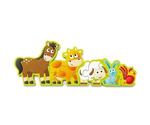 Puzzle de chiffres en Bois Frise Défilé Animaux de la Ferme 34 cm H