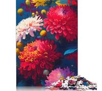Puzzle de chrysanthèmes avec fleurs pour adultes et adolescents, 1000 pièces, puzzle en papier pour adultes, puzzle à partir de 12 ans, cadeaux de Noël, 1000 pièces (38 x 26 cm)