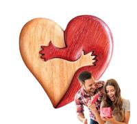Puzzle De Coeur en Bois - Jetons De Décoration Imbriqués Uniques, Pièce d'art De Sculpture Portable | Cadeau Significatif pour Les Proches, Ornement De Bureau pour L'affichage De La Table d'accueil