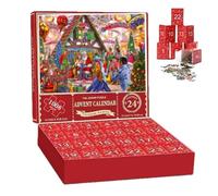 Puzzle De Compte À Rebours Pour Noël,Jouet Interactif De 24 Jours Avec Impression De Fêtes - Puzzles De Noël Compte À Rebours 1008 Pièces,Pour Célébration D'anniversaire Cadeaux Rassemblement Familial