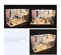 Puzzle De Construction De Cabane Moderne En Bois, Modèle D'assemblage Miniature De Maison De Poupée De Style Moderne, Jouet En Bois, Bricolage