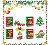 Puzzle de construction en briques micro Santa Claus et renne de Noël 3D - Ensemble de modèles miniatures pour enfants - Cadeau (L)