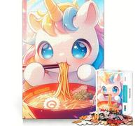Puzzle de Conte de fées Licorne Ramen 1000 pièces Jeu de Concentration mentale Découpe de précision Bords Lisses Jeu de Construction de Liens significatifs (50x75cm)