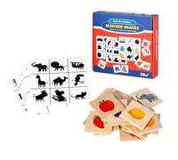 Puzzle de Correspondance d'ombres - Kit d'activité de - Kit éducatif - Planche de tri pour la Petite enfance - Cartes à énigmes éducatives - Puzzle visuel pour Couple à Utiliser dans Les Cours