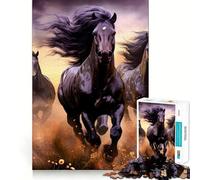 Puzzle de Course de Trois Chevaux pour Adultes, 1000 pièces, stimule la mémoire, apaise et divertit, découpe de qualité supérieure, Cadeau attentionné 50x75cm