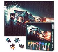 Puzzle de course Jigsaw 1000 pièces, Night Racing Car Drive à la vitesse sur la route Double Exposition Puzzle pour adultes 1000 pièces, puzzles de défi impossible, 50 x 70 cm