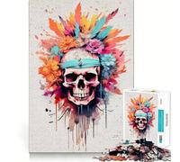 Puzzle de crâne Natures Tapestry pour Adultes, 1000 pièces, Jeu de Concentration et de détente, Bordure serrée, Cadeau du Père Noël (50x75cm)