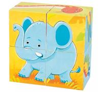 Puzzle De Cubes Animaux Sauvages Jaune TU