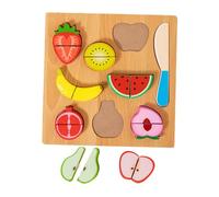 ＡＷＨＡＯ Puzzle de découpe en bois, jouet de cuisine, Puzzle de découpe de nourriture, Puzzle assorti pour cadeau, Fruit