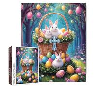 Puzzle de fête de Pâques, 1000 pièces, jeu de puzzle avec illustration vive, article de divertissement avec défi pour développer les compétences, activité d'intérieur amusante, salon, chambre à