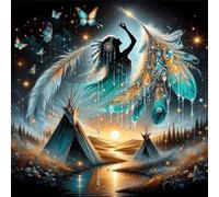 Puzzle de Fille tribale Indienne pour Adultes,1000 pièces,65x65 cm Puzzle de Bricolage Artistique pour Décoration de la Maison, Jeu éducatif Challenge Toy Puzzles pour Adultes