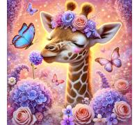 Puzzle de Fleur Girafe Animal pour Adultes,1000 pièces,65x65 cm Puzzle de Bricolage Artistique pour Décoration de la Maison, Jeu éducatif Challenge Toy Puzzles pour Adultes