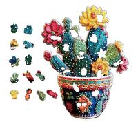 Puzzle de fleurs de cactus, jeu familial et coloré de pour table - Puzzle de cactus pour action de grâces et réunions avec des amis, pour adultes, adolescents, et filles