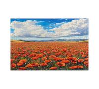 Puzzle de fleurs de coquelicot printanier pour adultes de 1000 pièces, puzzle en bois paysage floral, paysage naturel, décoration imprimée pour la créativité