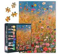 Puzzle de fleurs en fleurs 1000 pièces, puzzles de 1000 pièces pour adultes avec fleurs sauvages, 70 x 50 cm Plantes en fleurs Art Jeu de puzzle difficile et difficile pour la décoration murale