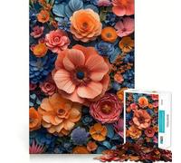 Puzzle de Fleurs en Papier Vintage 1000 pièces Jeu de Concentration mentale Découpe de précision Bords Lisses Jeu de Construction de Liens significatifs (50x75cm)