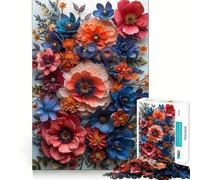 Puzzle de Fleurs en Papier Vintage pour Adolescents,1000 pièces,Jeu Stimulant l'esprit,Assemblage sécurisé et Solide,activité de Partage en Famille (38x52cm)
