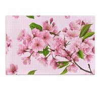 Puzzle de fleurs roses de cerisier de 1000 pièces, œuvre d'art pour adultes, imprimé animal, cadeau personnalisé pour les amis, la famille, 75 x 50 cm