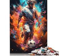 Puzzle de footballeurs colorés, rectangulaire, en Carton 100% recyclé, pour Cadeaux de Noël pour Adultes, 1 000 pièces (38 x 26 cm)