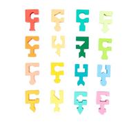 Puzzle de forme - Jouet en bois - 16 pièces - Jeu éducatif éducatif pour le développement du cerveau - Kit d'activités pour enfants - Pour la maison, la maternelle, la salle de jeux