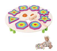 Puzzle De Formes - Tri Des Puzzles Sensoriels En Bois Avec Bouton | Jouets Éducatifs Précoces, Apprentissage Des Formes De Couleurs Pour Filles, Et Garçons, Tout-petits D'âge Présco