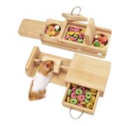 Puzzle de friandises pour animaux de compagnie - Jouet en bois - Plateforme d'exercices pour animaux de compagnie - Boîte de recherche de nourriture - Activité de développement comportemental