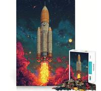 Puzzle de fusée Spatiale pour Adolescents, 1000 pièces, Jouet Anti-Stress, Bords tranchants, Cadeau d'anniversaire (50x75cm)