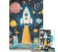 Puzzle de fusée Spatiale pour Adultes, 1000 pièces, renforce la mémoire, apaise et divertit, Bords de qualité, Joli Cadeau 38x52cm