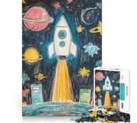 Puzzle de fusée Spatiale pour Adultes, 1000 pièces, renforce la mémoire, soulage Le Stress, Bords Lisses, 50x75cm