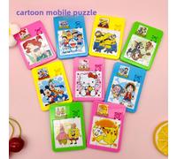 Puzzle De Glissière Mobile Hautain 16 Compartiments Non-Neuf Cadeau Enfant Carte Dessin Animé En Gros Couleur Aléatoire Style Demandant 2 Pièces