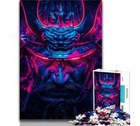 Puzzle de Guerre de Guerrier samouraï néon pour Adolescents Puzzle de 1000 pièces, Aide Le Cerveau à exercer des Jouets addictifs pour cultiver la Patience Une œuvre d'art 38x26cm