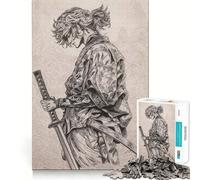 Puzzle de Guerrier samouraï avec épée pour Adolescents, 1000 pièces, Jeu d'exercice Mental, Design Relaxant, Assemblage, Surprise de Noël (38x26cm)