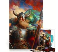 Puzzle de Guerriers Vikings 1000 pièces,Jeu de développement cognitif,Surface Lisse sans bavures,activité relaxante en Groupe à l'intérieur (38x52cm)