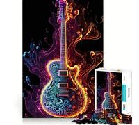 Puzzle de Guitare néon pour Adolescents, 1000 pièces, Jouet de Train logique, Confortable et Relaxant, découpe Lisse, Cadeau de Festival (50x75cm)
