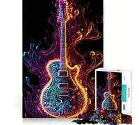 Puzzle de Guitare néon pour Adolescents, 1000 pièces, Jouet d'entraînement cérébral, Image relaxante à Assembler, Surprise chaleureuse (38x52cm)