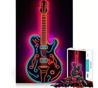 Puzzle de Guitare Rock Neon Licks 1000 pièces pour Adolescents Jeu apaisant et Relaxant Découpe Nette (50x75cm)