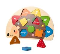 Puzzle De Hérisson En Bois - Jeu De Tri Et Empilage De 25,5x2x17 Centimètres, Jouet Enseignement Interactif | Éducation Compétence Motrice Cadeau Parent-enfant Asil