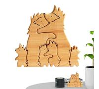 Puzzle de hérisson en bois, puzzle en forme d'animal - Pièce maîtresse décorative,6X Améliore la motricité fine pour Thanksgiving de Noël