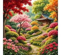 Puzzle de Jardins Japonais pour Adultes,1000 pièces,65x65 cm Puzzle de Bricolage Artistique pour Décoration de la Maison, Jeu éducatif Challenge Toy Puzzles pour Adultes