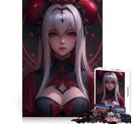 Puzzle de Jeu pour Adultes Fille d'anime aux Yeux Rouges 1000 pièces Idéal pour Un Esprit Vif et des Loisirs relaxants Bonne Tenue Joyeux Noël (38x52cm)