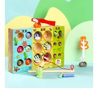 Puzzle De Jouets De Pêche Magnétique Pour Enfants,Éducation Précoce,Insecte En Bois,Forgand,Piégeage Des Abeilles,3 Po,2 Ans,3 Ans,6 Ans - Type Vert Militaire