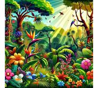 Puzzle de Jungle Tropicale pour Adultes,300 pièces,35x35 cm Puzzle de Bricolage Artistique pour Décoration de la Maison, Jeu éducatif Challenge Toy Puzzles pour Adultes