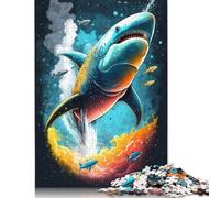 Puzzle de la Forêt Enchantée des Requins, Puzzle rectangulaire en Papier Rigide Difficile pour Enfants et Adultes, Cadeau Unique, 1000 pièces (75 x 50 cm)