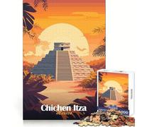 Puzzle de la Pyramide de Chichen Itza pour Adolescents,1000 pièces,Exercice Mental,Divertissement léger,découpe précise,Cadeau attentionné (50x75cm)