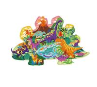 Puzzle De La Vallée Des Dinosaures, Jouet D'Intelligence Éducative, En Papier De Haute Qualité, Pour Les Relations Parent-Enfant, 7 Couleurs, 150 Pièces