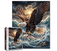 Puzzle de l'aigle chauve chassant le poisson Animal Casse-tête à grande gueule Gros bar image 1000 pièces pour adultes Débutant Activité familiale difficile Jeux de bricolage Puzzle pour décoration de